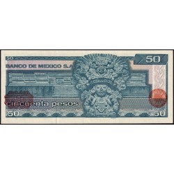 Mexique - Pick 73 - 50 pesos - Série KN - Préfixe P - 27/01/1981 - Etat : TTB+