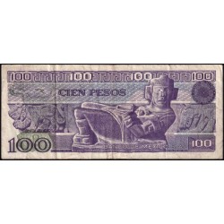 Mexique - Pick 74b - 100 pesos - Série TZ - Préfixe R - 03/09/1981 - Etat : TB