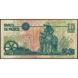 Mexique - Pick 105b - 10 pesos - Série U - Préfixe N - 10/03/1996 - Etat : TB-