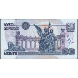 Mexique - Pick 106a - 20 pesos - Série Q - Préfixe E - 06/05/1994 - Etat : SUP+