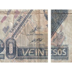 Mexique - Pick 106d - 20 pesos - Série BH - Préfixe Q - 23/04/1999 - Etat : TB-