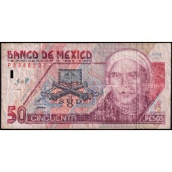 Mexique - Pick 112_4 - 50 pesos - Série CG - Préfixe P - 25/08/2000 - Etat : B+