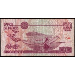 Mexique - Pick 112_4 - 50 pesos - Série CG - Préfixe P - 25/08/2000 - Etat : B+