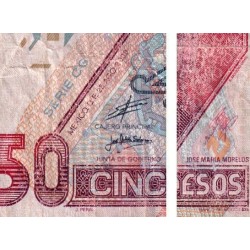 Mexique - Pick 112_4 - 50 pesos - Série CG - Préfixe P - 25/08/2000 - Etat : B+
