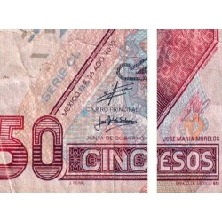 Mexique - Pick 112_4 - 50 pesos - Série CL - Préfixe X - 25/08/2000 - Etat : TB-