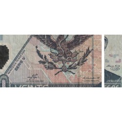 Mexique - Pick 116d_1 - 20 pesos - Série V - Préfixe X - 23/05/2003 - Polymère - Etat : B+