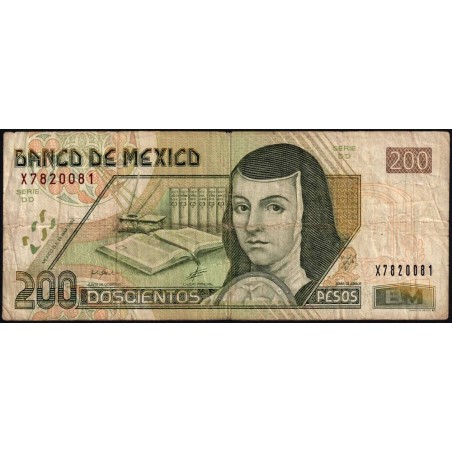 Mexique - Pick 119b_5 - 200 pesos - Série DD - Préfixe X - 26/03/2002 - Etat : TB-