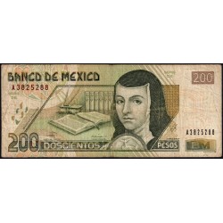 Mexique - Pick 119c_1 - 200 pesos - Série DD - Préfixe X - 22/05/2003 - Etat : TB-