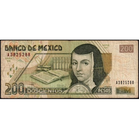 Mexique - Pick 119c_1 - 200 pesos - Série DD - Préfixe X - 22/05/2003 - Etat : TB-