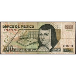 Mexique - Pick 119d_2 - 200 pesos - Série DH - Préfixe Q - 03/06/2004 - Etat : TB-