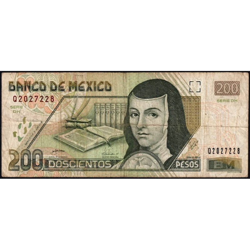 Mexique - Pick 119d_2 - 200 pesos - Série DH - Préfixe Q - 03/06/2004 - Etat : TB-