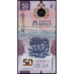 Mexique - Pick 133a_2 - 50 pesos - Série AE - 06/12/2023 - Polymère - Etat : NEUF