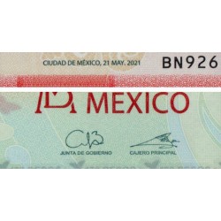 Mexique - Pick 134d_2 - 100 pesos - Série BN - 21/05/2021 - Polymère  - Etat : NEUF