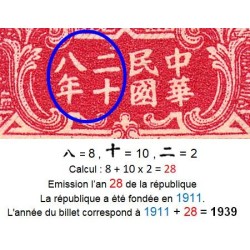 Chine - Central Bank of China - Pick 224a - 1 cent - Série B C - 1939 - Etat : NEUF