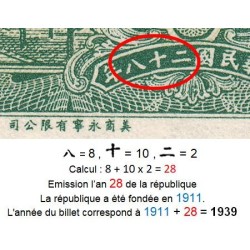 Chine - Central Bank of China - Pick 225a - 5 cents - Série C S - 1939 - Etat : NEUF