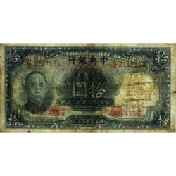 Chine - Central Bank of China - Pick 237b - 10 yüan - Série G/B X - 1941 - Etat : TB