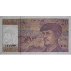 F 66bis-02 - 1991 - 20 francs - Debussy - Série S.034 - Etat : SUP