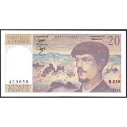F 66-07 - 1986 - 20 francs - Debussy - Série R.016 - Etat : NEUF