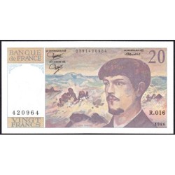 F 66-07 - 1986 - 20 francs - Debussy - Série R.016 - Etat : NEUF