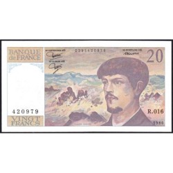 F 66-07 - 1986 - 20 francs - Debussy - Série R.016 - Etat : pr.NEUF