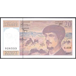 F 66ter-02 - 1997 - 20 francs - Debussy - Série U.059 - Etat : NEUF