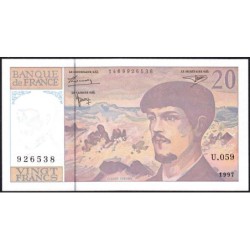 F 66ter-02 - 1997 - 20 francs - Debussy - Série U.059 - Etat : NEUF
