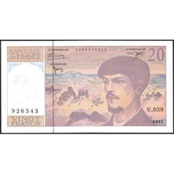 F 66ter-02 - 1997 - 20 francs - Debussy - Série U.059 - Etat : NEUF