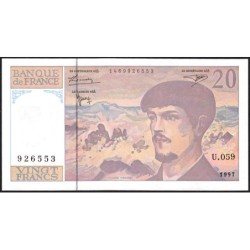 F 66ter-02 - 1997 - 20 francs - Debussy - Série U.059 - Etat : NEUF