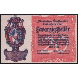 Liechtenstein - Pick 2 - 20 heller - 1920 - Etat : NEUF