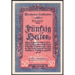 Liechtenstein - Pick 3 - 50 heller - 1920 - Etat : NEUF