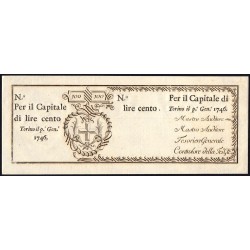 Savoie-Sardaigne - Pick S 101r - 100 livres - 01/01/1746 - Etat : pr.NEUF