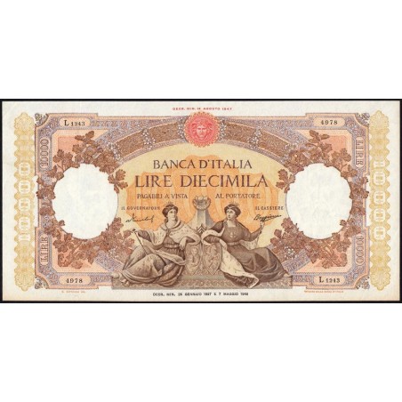 Italie - Pick 89c_5 - 10'000 lire - Série L 1243 - 26/01/1957 - Etat : TTB+ à SUP