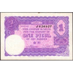 Malaisie Britannique - Sarawak - 1 picul - Série J - 31/12/1941 - Etat : SUP+