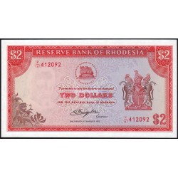 Rhodésie - Pick 35c - 2 dollars - Série K/147 - 05/08/1977 - Etat : NEUF