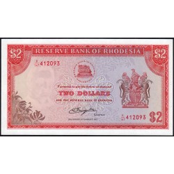 Rhodésie - Pick 35c - 2 dollars - Série K/147 - 05/08/1977 - Etat : NEUF