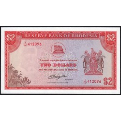 Rhodésie - Pick 35c - 2 dollars - Série K/147 - 05/08/1977 - Etat : NEUF