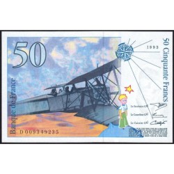 F 72-02 - 1993 - 50 francs - Saint-Exupéry - Série D - Etat : NEUF