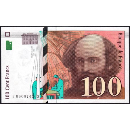 F 74-02 - 1998 - 100 francs - Cézanne - Série F - Etat : NEUF