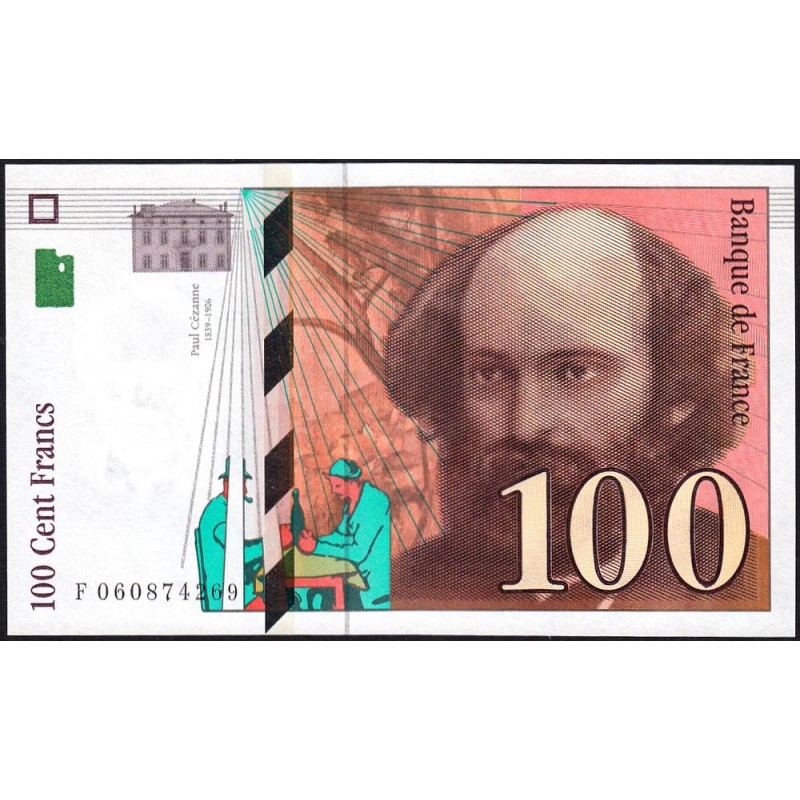 F 74-02 - 1998 - 100 francs - Cézanne - Série F - Etat : NEUF