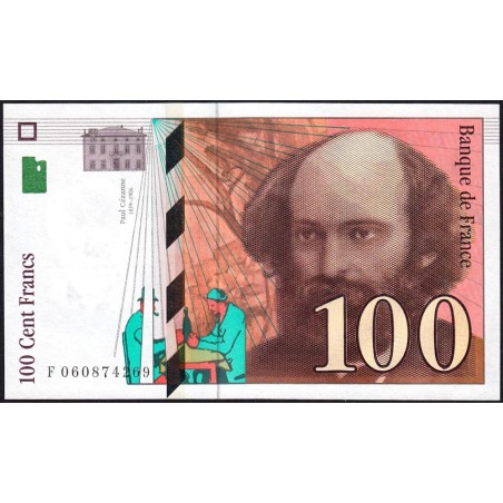 F 74-02 - 1998 - 100 francs - Cézanne - Série F - Etat : NEUF