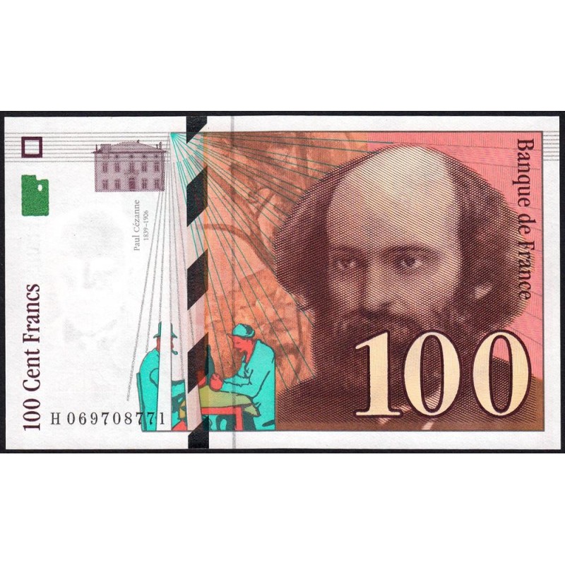 F 74-02 - 1998 - 100 francs - Cézanne - Série H - Etat : NEUF