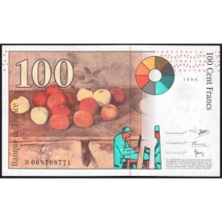 F 74-02 - 1998 - 100 francs - Cézanne - Série H - Etat : NEUF