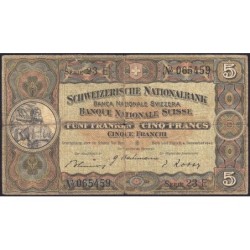 Suisse - Pick 11j_1 - 5 francs - Série 23 E - 04/12/1942 - Etat : TB-