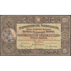 Suisse - Pick 11j_1 - 5 francs - Série 25 K - 04/12/1942 - Etat : B+