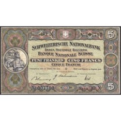 Suisse - Pick 11l_3 - 5 francs - Série 30 X - 31/08/1946 - Etat : TTB