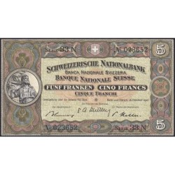 Suisse - Pick 11m_3 - 5 francs - Série 33 N - 16/10/1947 - Etat : SUP-