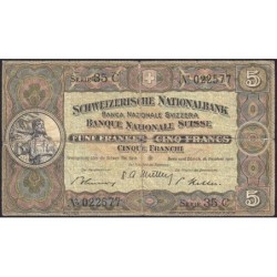 Suisse - Pick 11m_3 - 5 francs - Série 35 C - 16/10/1947 - Etat : B+