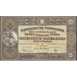 Suisse - Pick 11n_1 - 5 francs - Série 45 G - 20/01/1949 - Etat : TB+