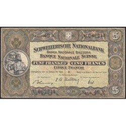 Suisse - Pick 11n_1 - 5 francs - Série 46 X - 20/01/1949 - Etat : TB-