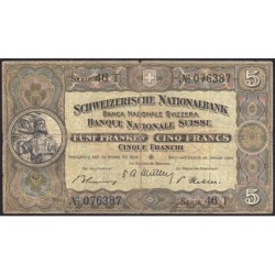 Suisse - Pick 11n_3 - 5 francs - Série 46 T - 20/01/1949 - Etat : B+ à TB-